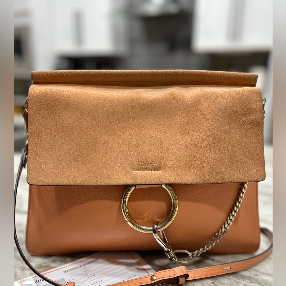 Chloe Authentic Convertible Crossbody/Shoulder/Clutch Leather/Suede Bag